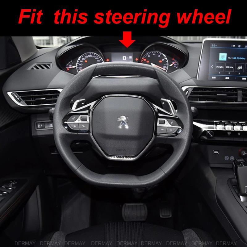 Favor To construct answer For New Peugeot 208 E208 2020 2021 2022 Car Steering Wheel Cover Pu  Leather+silica Gel 3d Non-slip Auto Accessories Interior - Steering Covers  - AliExpress