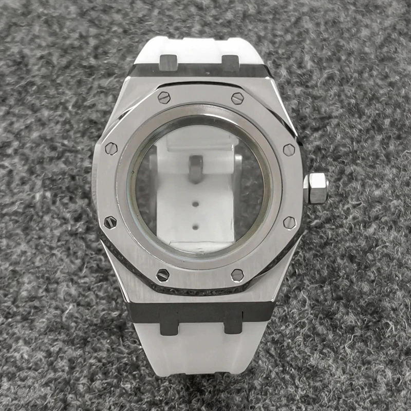 41mm hochwertiges 316L Edelstahlgehäuse + Armband + Ring Saphirglas Uhrengehäuse passend für NH35/NH36 Automatikwerk Zubehör – Detail 19