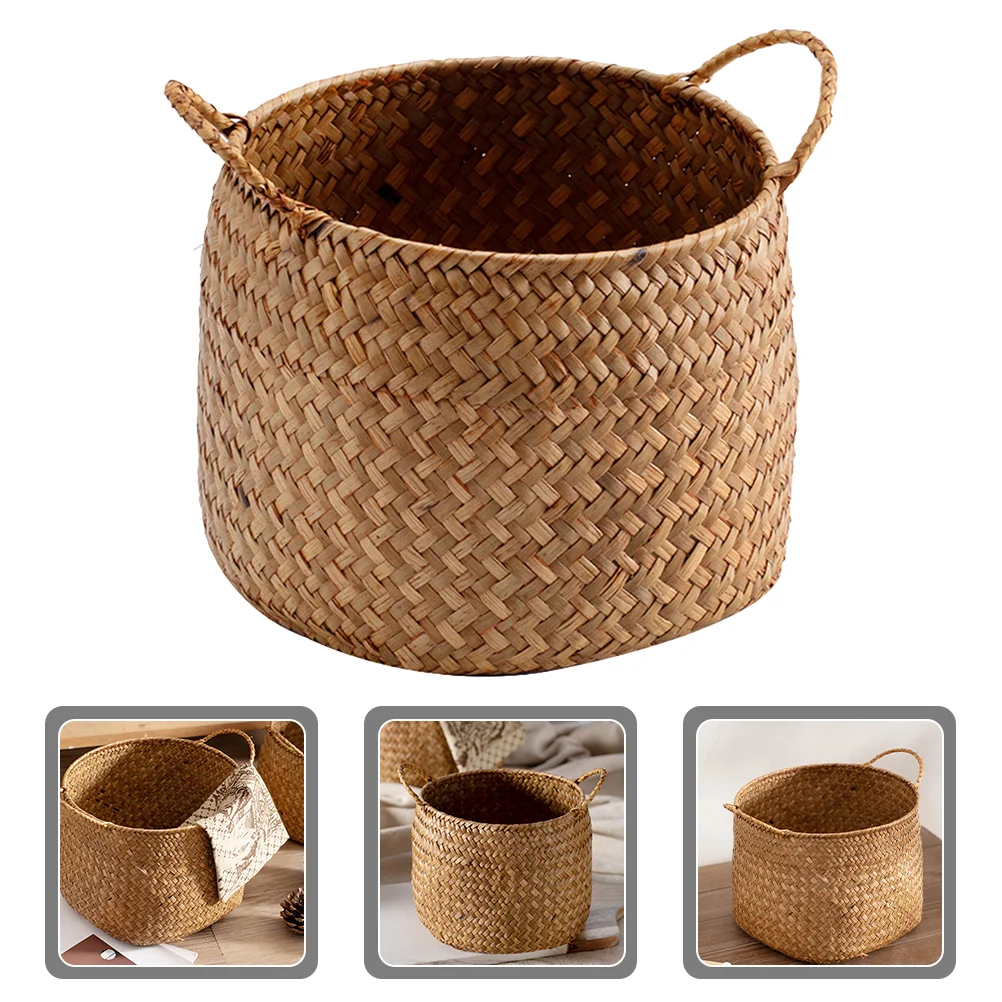 

Woven Storage Box Japanese Style Woven Sundries Basket Cosmetics Organizer Box Woven Flower Basket