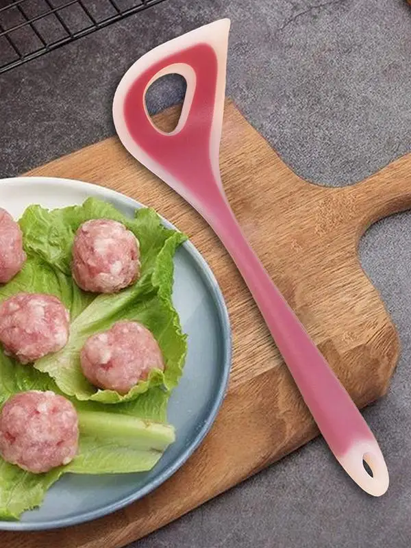 Meatball Scoop Ball Maker Durable Silicone Meatball Maker Tool Fish Ball Spoon Press Spoon Non-Stick Meat Baller