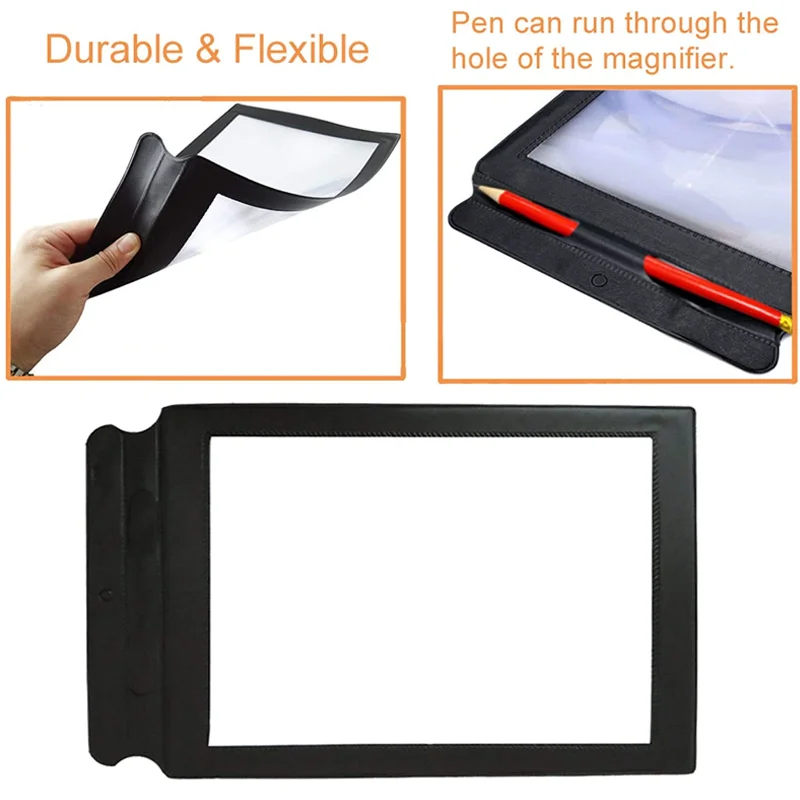 Description Picture 3 of itemA4 Lenses Large Sheet Magnifier Magnifying Glass Book Reading Lens Page Glass Lens Magnification Aid Fresnel Lentes Magnifier