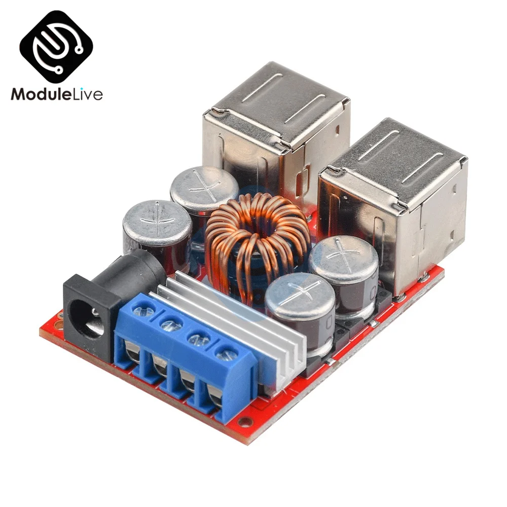 DC-DC Auto Charging Board 8V-35V 5V 8A Car Power Supply Step Down Buck Converter Module 4 Port USB Output mobile Charger