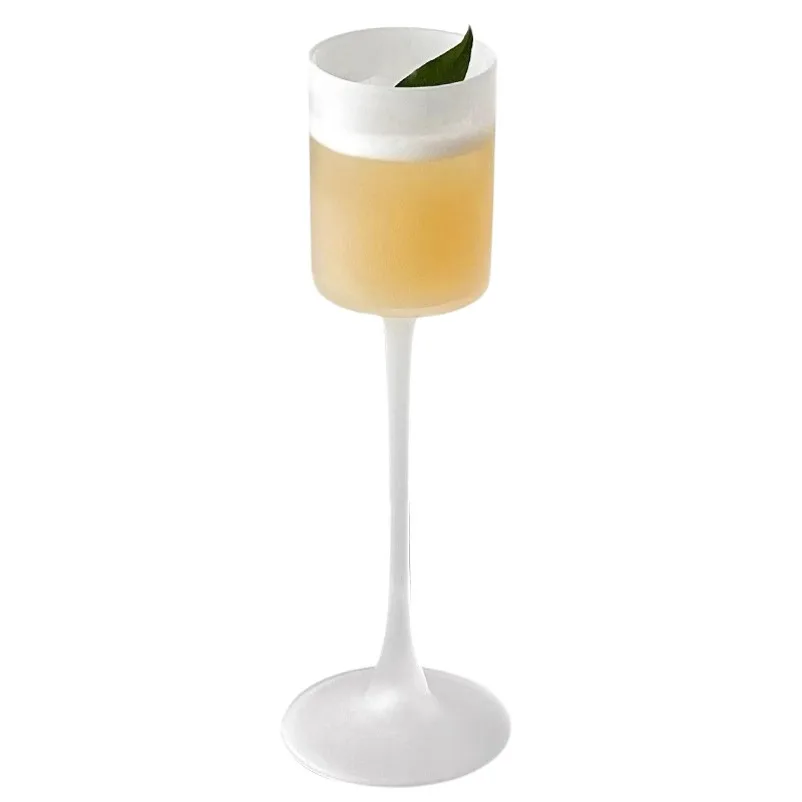 Creative Frosted Cocktail Glasses Cups Japanese Style Glass Goblet Thin Glass Cup Simple High Foot Champagne Cups Bar Tool