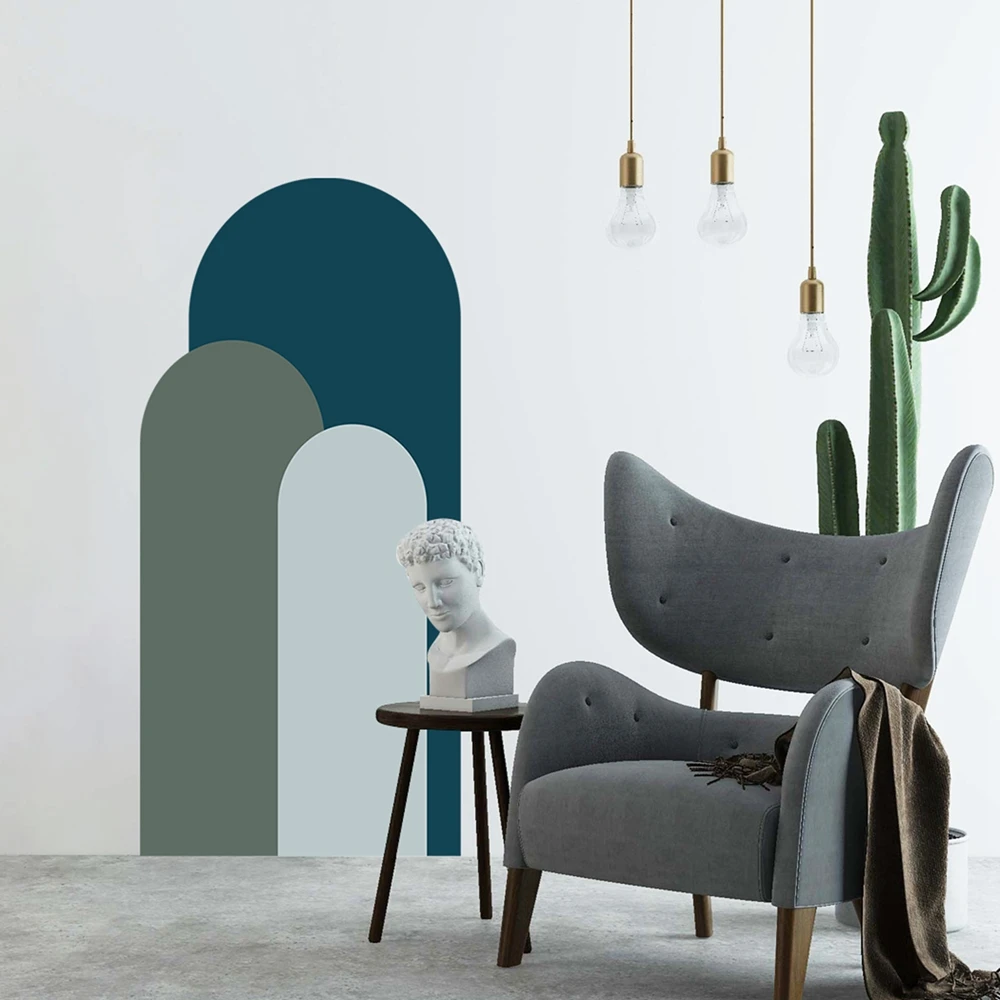 Arch Wall Stickers 52*140cm Geometric Art Decorative Wallpaper Living Room Sofa Background Decoration Self Adhesive Stickers - 2