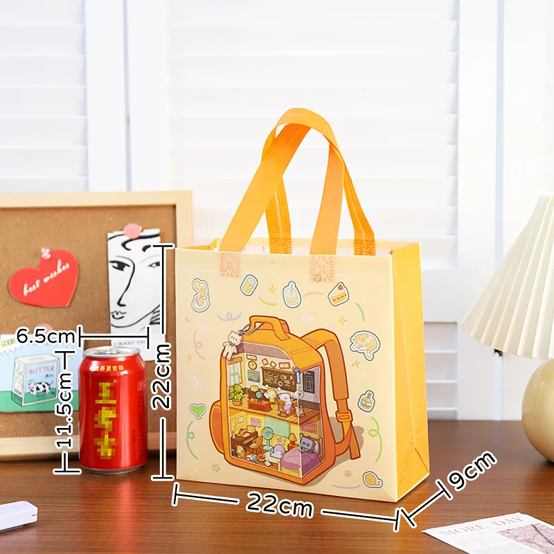 2025 Cute Cartoon Non-Woven Tote Bags, Reusable Pastel Gift Bags for Kids Birthday Part... - SKU NWTB1525 - UGI Packaging