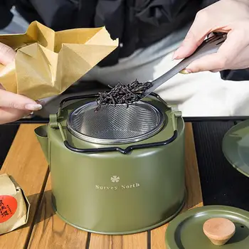 1L Outdoor Camping Kettle Stainless Steel Coffee Tea Pot Portable Travel Picnic Water Kettle Teapot Coffee Pot Camping Cookware 3