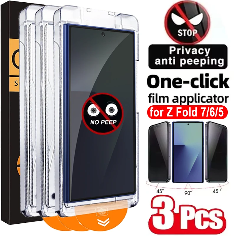Premium Privacy Screen Protector 3-Pack - Tempered Glass Anti-Spy Protective Film with Dust-Free Installation