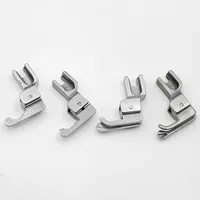 Pieds compensateurs de Type étroit pour tricots et matériaux fins, pieds-de-biche à fermeture éclair, Machine à coudre, Guide à bord gauche/droit 5