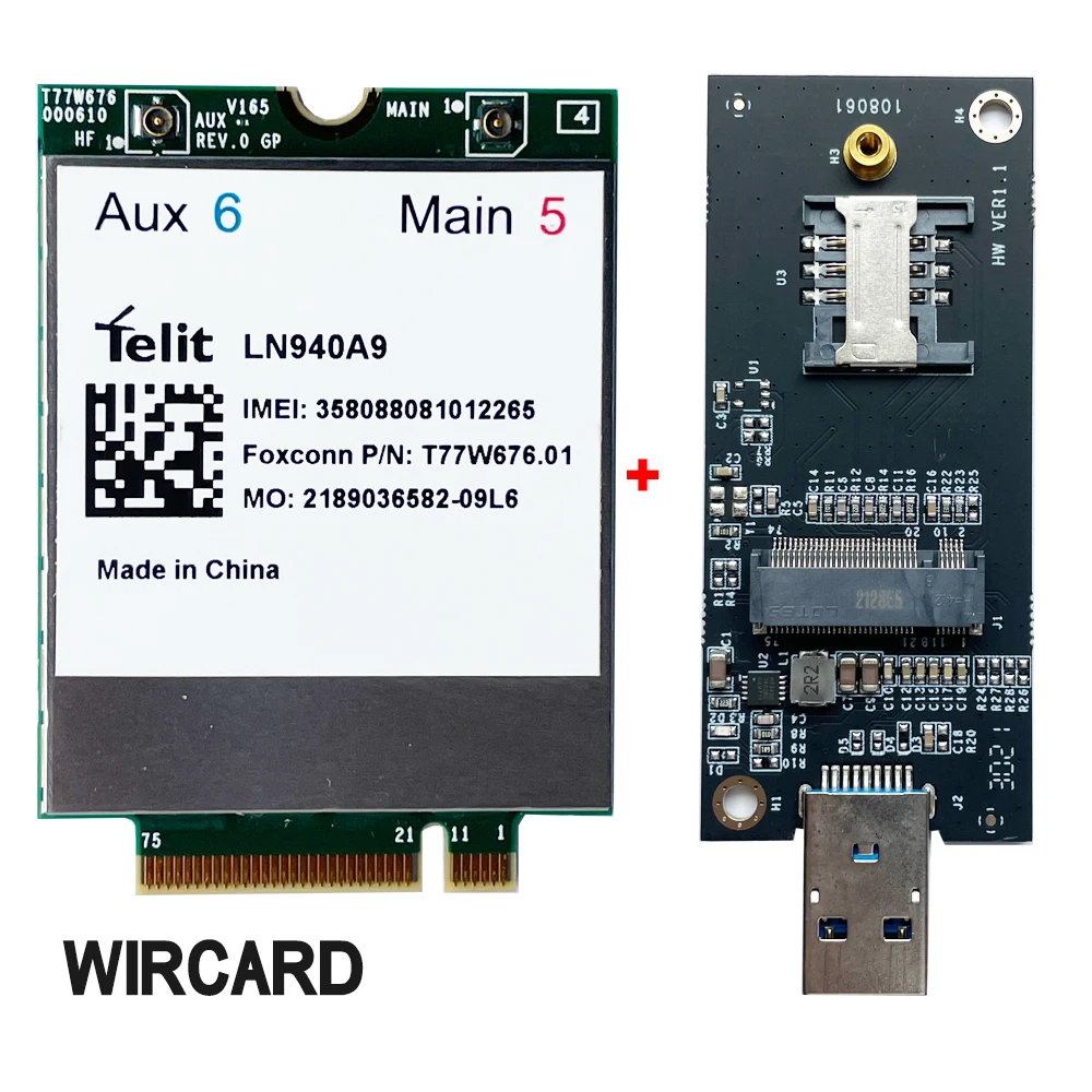 Telit LN940A9 T77W676 4G LTE モデム & アダプタ T77W676 Telit LN940 X12 LTE 4G WWAN M.2 450Mbps LTE Modem For