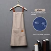 Customized Embroidery Print Logo Signature Waterproof Kitchen Aprons Home Chef Baking Clothes With Pockets Adult Bib Waist Bag 6
