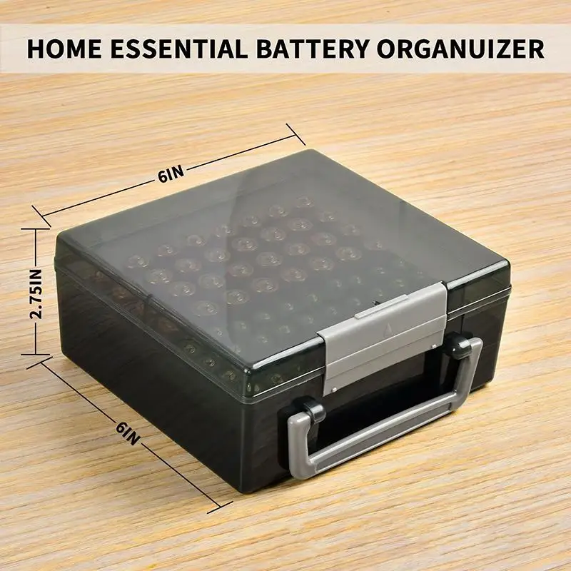 Organizzatore per Batterie, Contiene 72 Batterie AA AAA, Scatola Portabatterie, Contenitore per Garage, Organizzatore per Cassetti Domestici, Dispenser Portabatterie - immagine 6