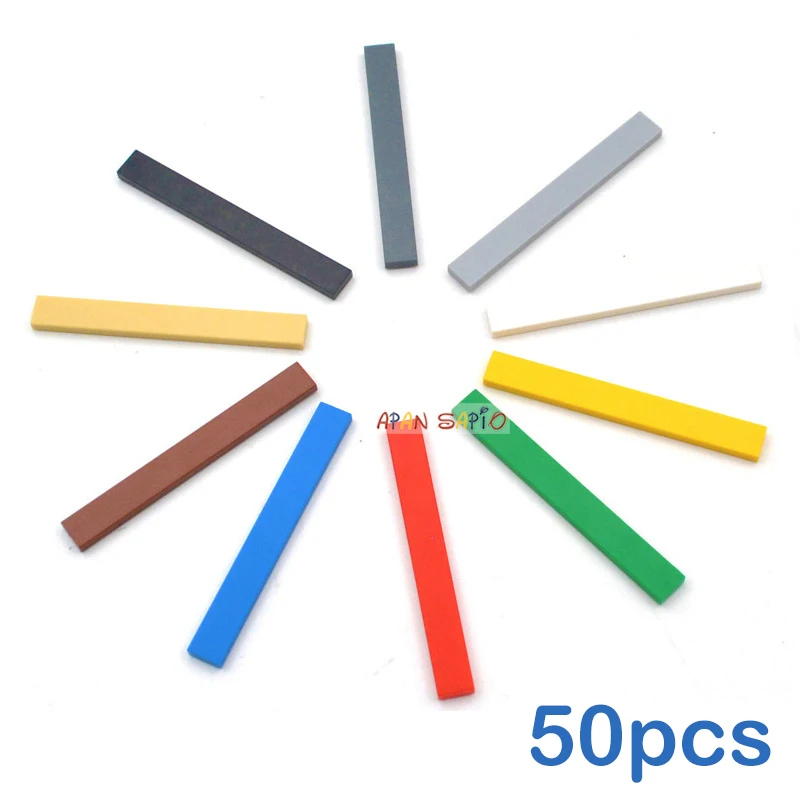 50pcs 부드러운 1x8 DIY 빌딩 블록 그림 벽돌 10 색 교육 크리 에이 티브..
