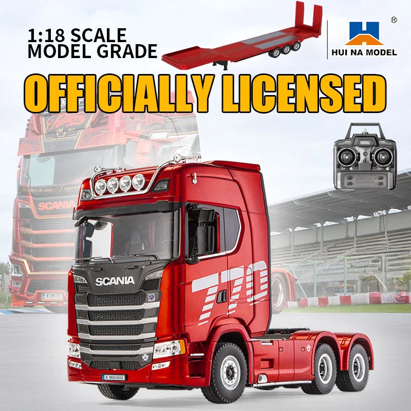 Camion RC Scania HUINA 1501 770S 1/18 – 19CH Telecomando 2.4G – Lega Rossa - 5