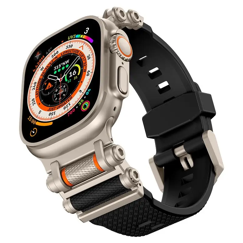 Premium Durable Metal Connector Watch Strap with TPU Sport Band