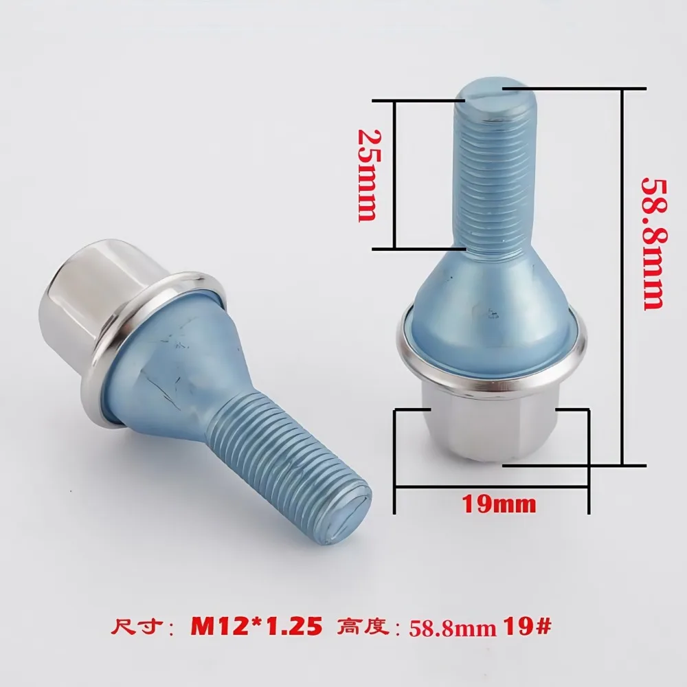 1pc Lug Bolt Wheel Hub Screw Fit for Jeep Cherokee Compass Patriot Renegade Grand Commander M12x1.25 Hex 19mm Lenght 59mm auto fasteners auto accessories car screws