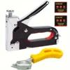 4 in 1 Staple Gun Heavy Duty with Staples Remover, Gloves, Manual Power Adjustment Stapler Gun for Wood Upholstery Carpentry DIY 4