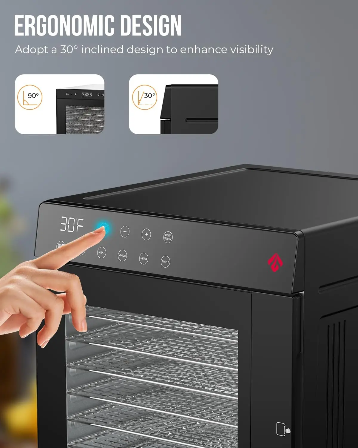 Machine 8 Trays, Stainless Steel Dehydrators for Food and Jerky large capacity, Adjustable Temperature 4