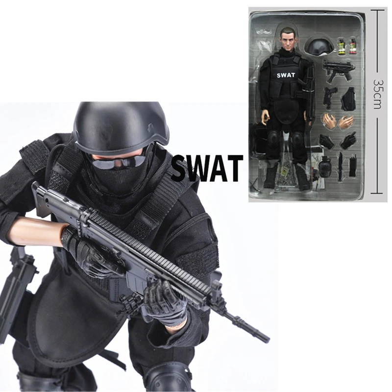 Elite Navy Seals Special Ops Action Figure - 30cm Military Combat Toy with Gear