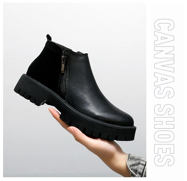 Modische Chelsea-Stiefel aus Rindsleder für Herren, warme Plüschfell-Winterstiefel für Herren, hoher Reißverschluss, 5 cm, Plateauschuhe, Stiefeletten im britischen Stil – Detail 14