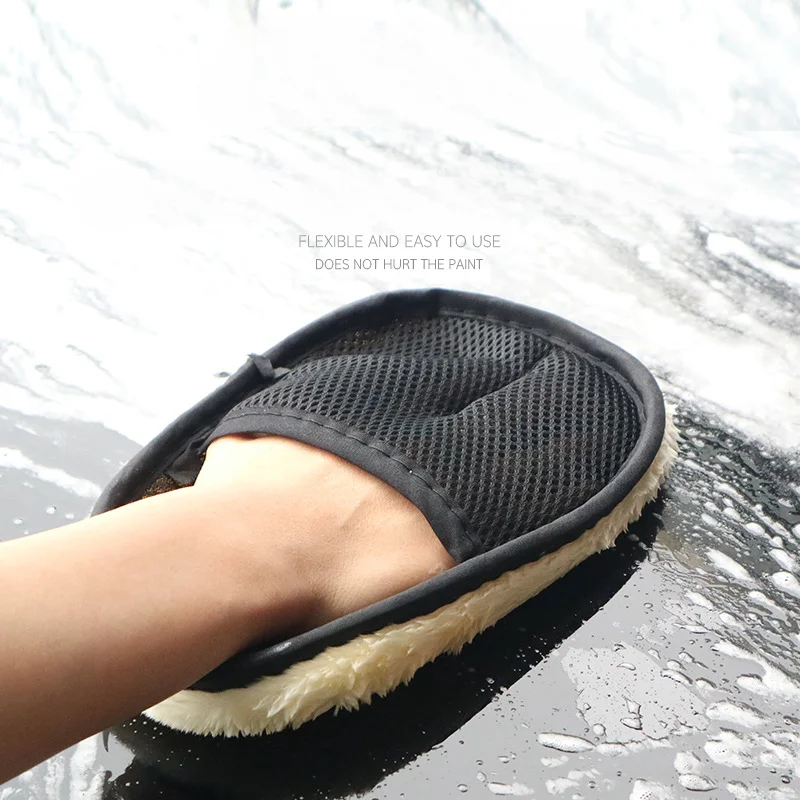 

1/3Pcs Car Cleaning Sponge Glove Car Polishing Washing Mitt Gloves Microfibre Wash For Automotive Kitchen Homes Cleaner Wool