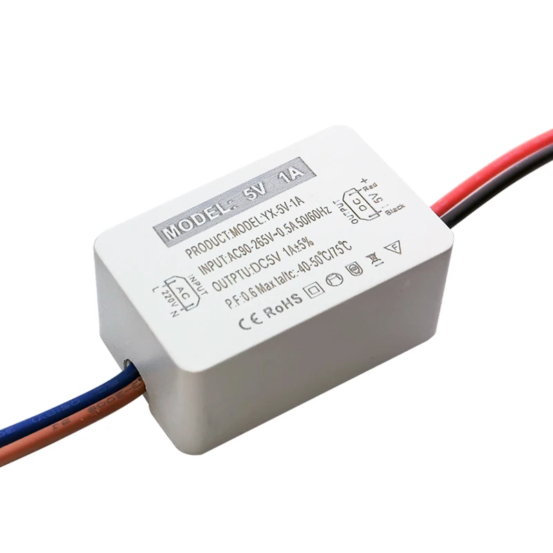LED Power Supply DC 5V Transformer Switch Driver Output current 1A 2A Adapter For CCTV AC110V-220V 5W 10W