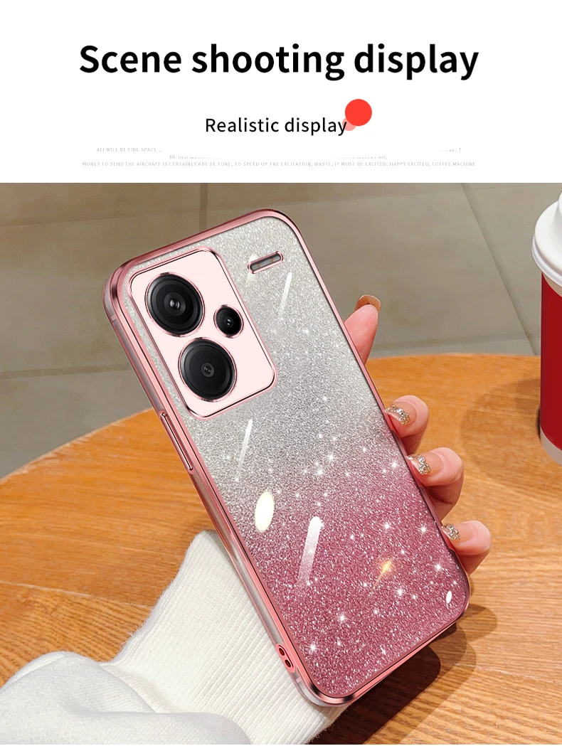 Capa de telemóvel com glitter gradiente para xiaomi redmi e mi_voghion.com