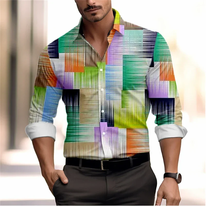 2024 Summer New Men's Shirt Lapel Casual Sports Comfortable Light Outdoor Street High Quality Material HD Pattern Large Size