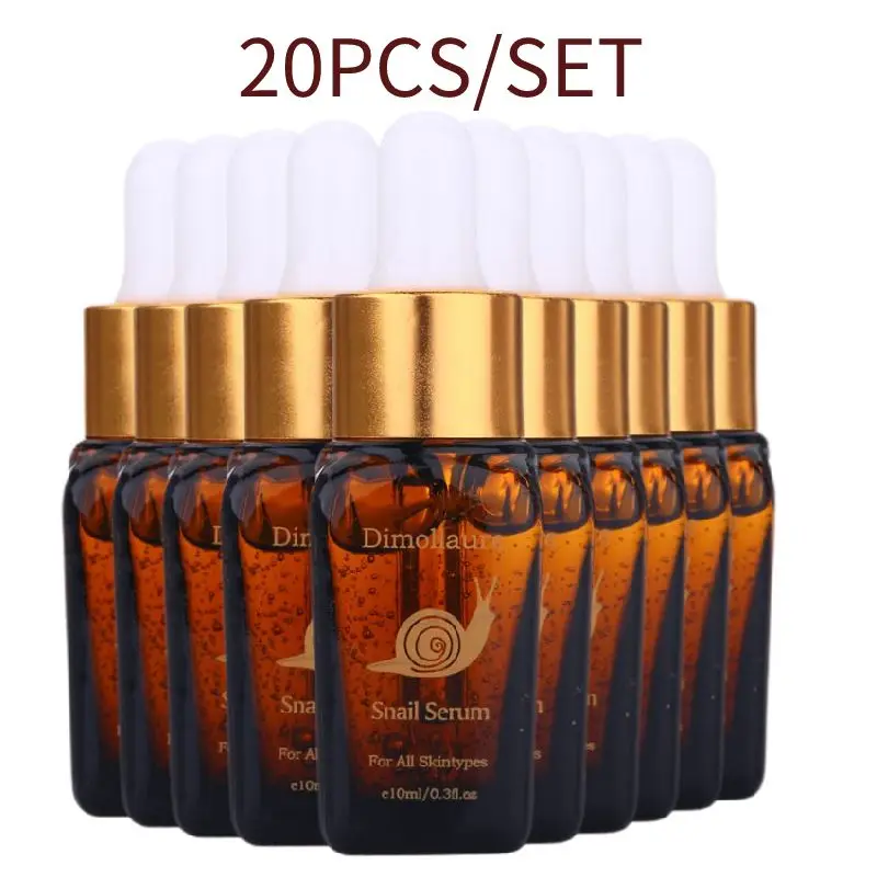 20pcs-dimollaure-snail-moisturizing-face-serum-shrink-pores-remove-fine-lines-anti-aging-anti-wrinkle-plant-cream-skin-care