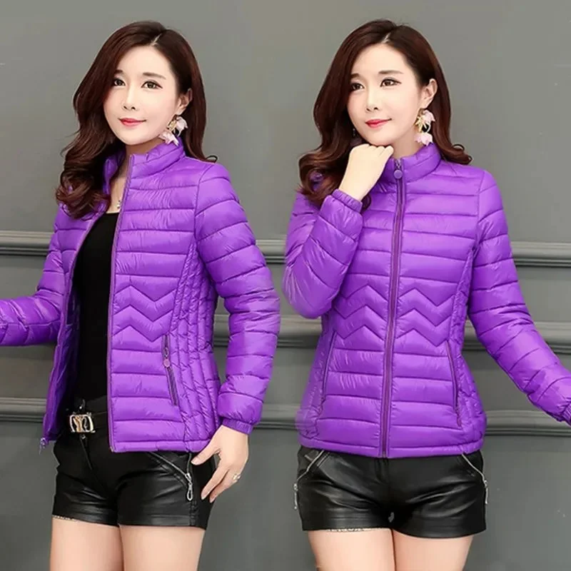 

Winter New Women Parkas Jacket Down Cotton Jacket Warm Casual Lightweight Solid Color Parka Female Snow Coat Outwear