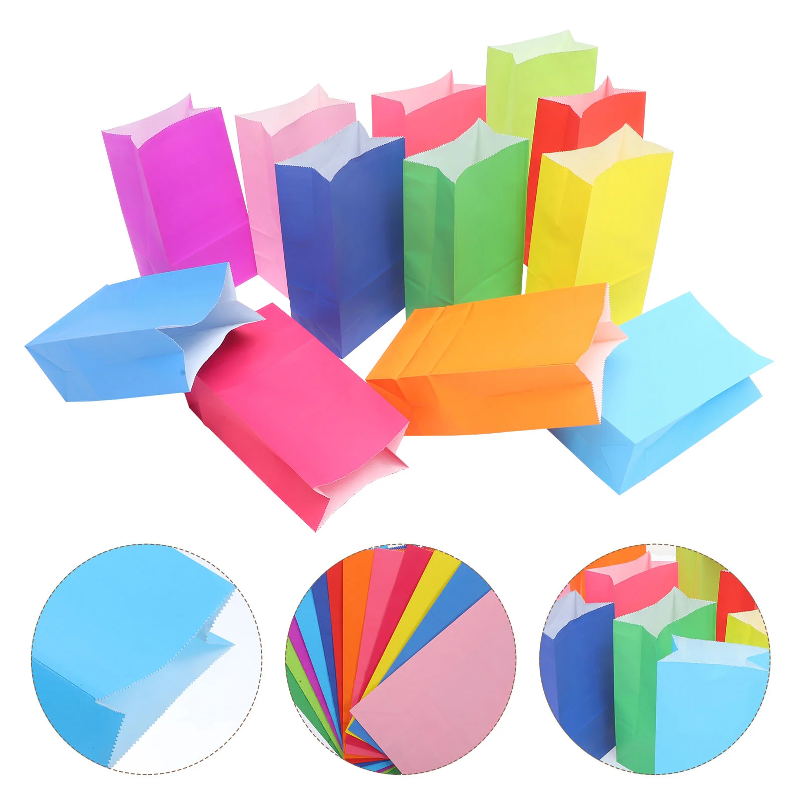 

48 Pcs Square Bottom Gift Paper Bag Sandwich Bags Christmas Pouches Small Biscuit Baggies Boxes Treat Self Made