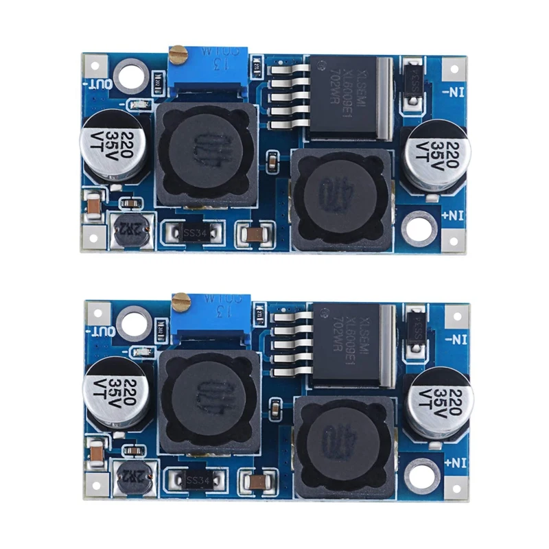 

2Pcs Adjustable DC-DC Buck Boost Converter Automatic Wide Voltage Regulator XL6009 Voltage Module