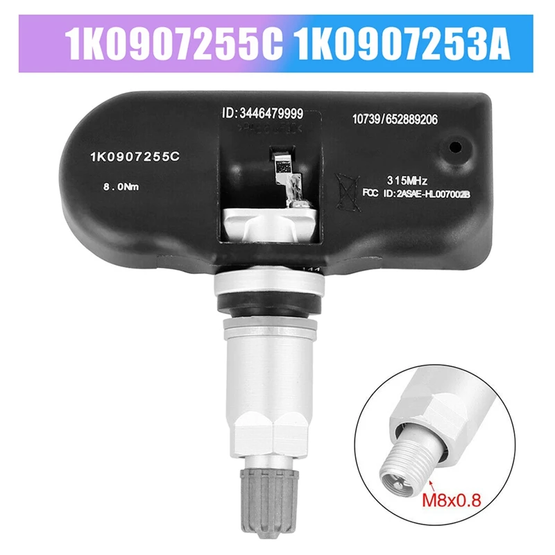 

1PCS TPMS Tire Pressure Monitoring Sensor 1K0907255C 1K0907253A For - A3 A4 A5 Q5 Beetle CC Golf Jetta Tiguan Passat