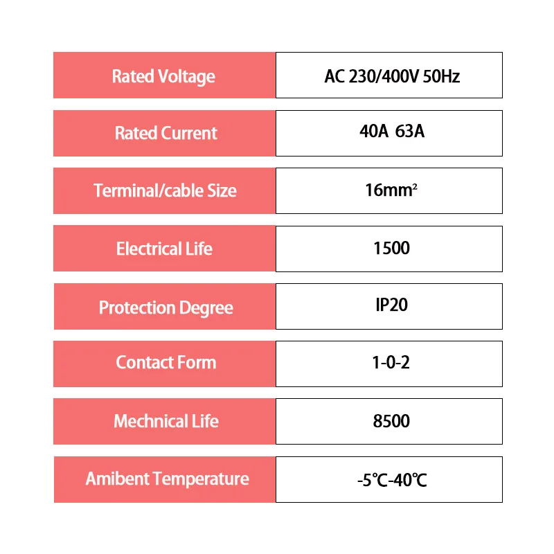 Circuit Breaker Transfer Switch 1P 2P 3P 4P 16A 32A 40A 63A 3 Position Dual Power Din Rail Isolating Manual Transfer Switch MTS AC Interlock