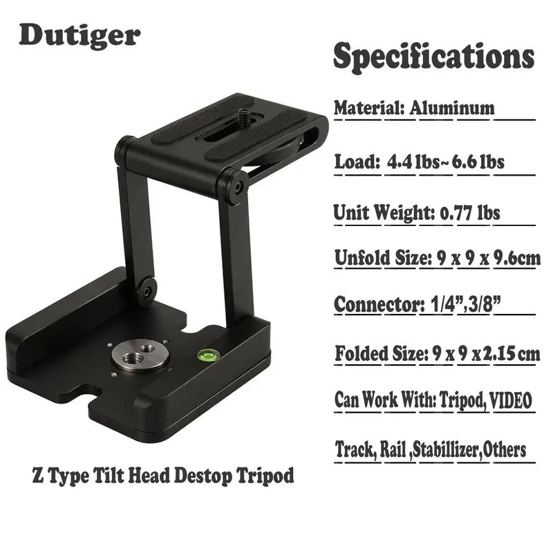 Portable Z head Flex camera tripod Z Pan & Tilt Aluminum Folding Tripod bracket Head Solution Photography Studio