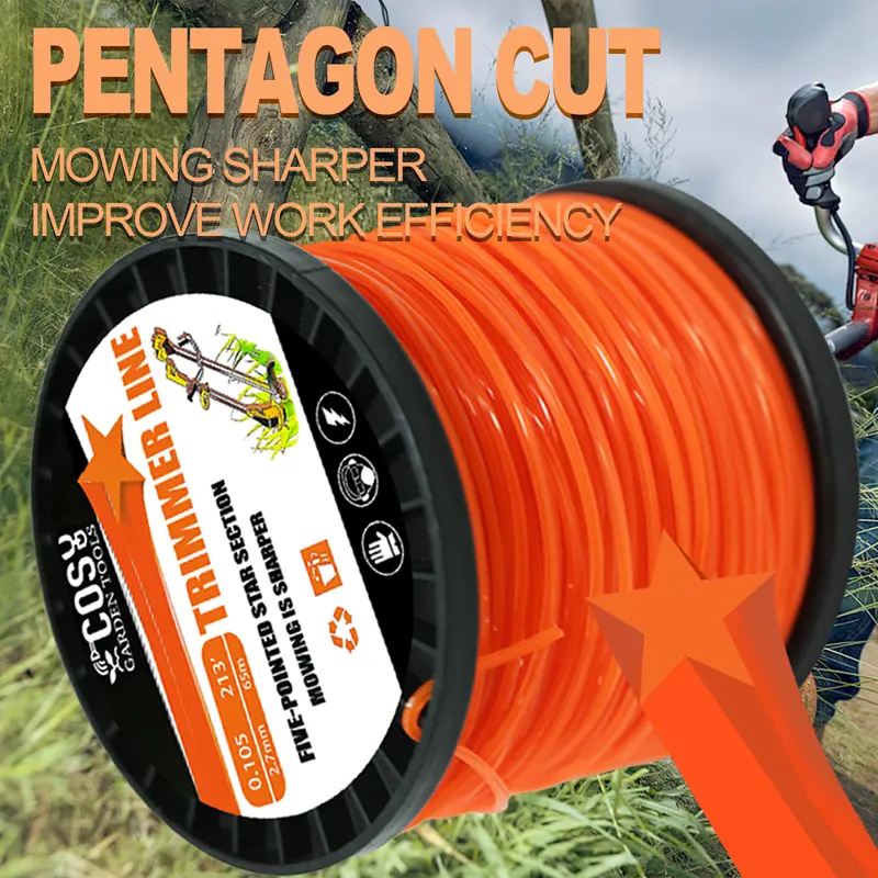 3.0mm/4.0mmBrush Cutter Sharp Rope Grass Mower Pentagram Nylon Mowing Trimmer Line Trimmer Head String Grass Trimmer Roll Line - Image 6