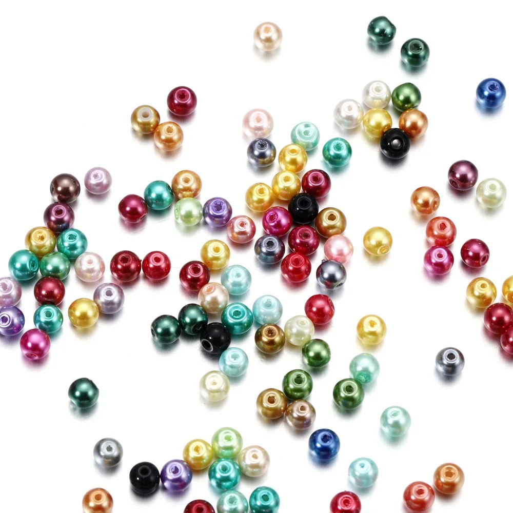 100 teile/los 4-10mm Mixcolour Runde Glas Perlen Lose Perlen Armband Ohrringe für DIY Schmuck Finden Zubehör – Detail 5