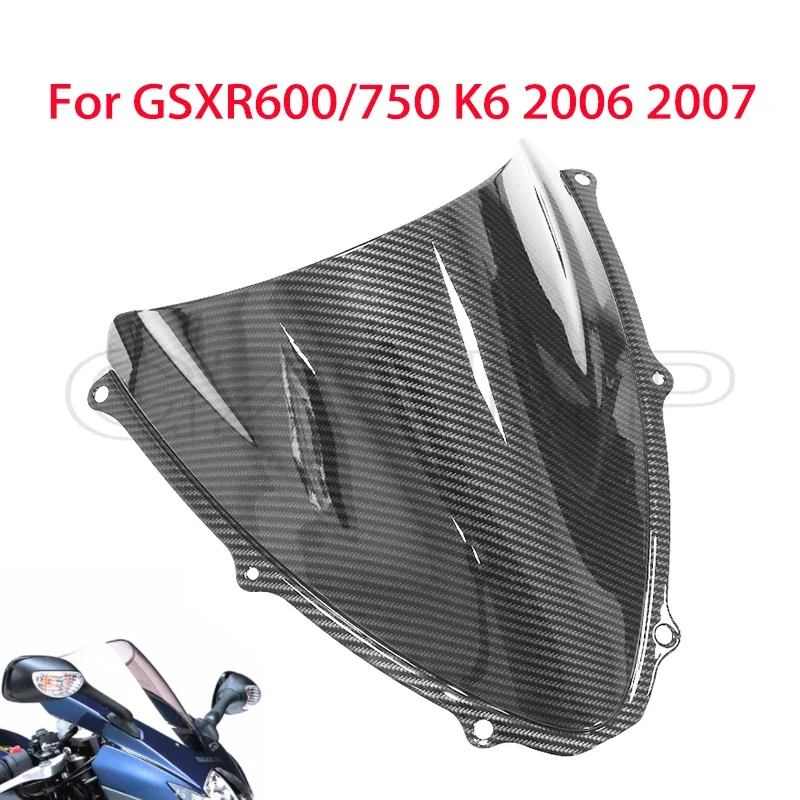 

Motorcycle Windshield Windscreen Protection Fit for Suzuki GSXR600 750 GSXR750 K6 K7 2006 2007 06 07 Carbon fiber pattern