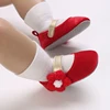 Spring and Autumn Red Velvet Princess Shoes Baby One Year Gift Shoes 0-12 Month Girl Soft Sole Lightweight Walking Shoes 6