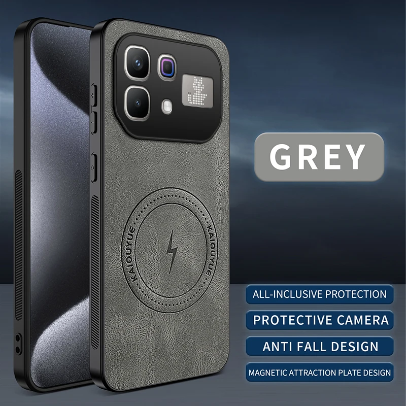 Capa para Infinix Note 60 Pro com padrão Lightning Nappa, em couro magnético com proteção para câmera e antichoque para Infinix Note60 Pro