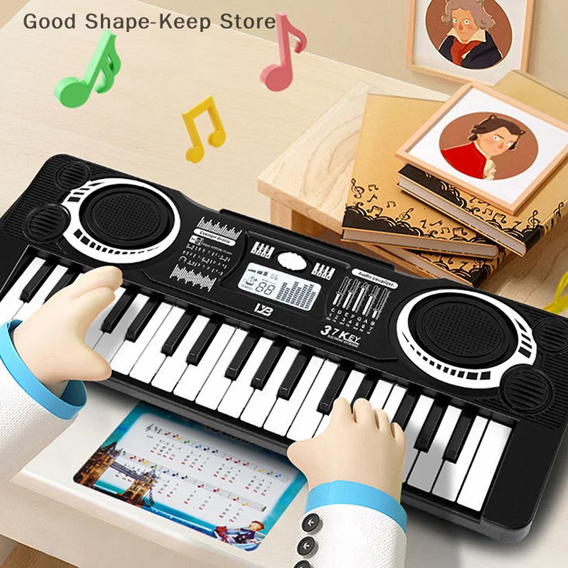 Portable 37 Keys Digital Keyboard LED Display Digital Electronic Piano Children Musical Instrument Early Educational Toy Piano