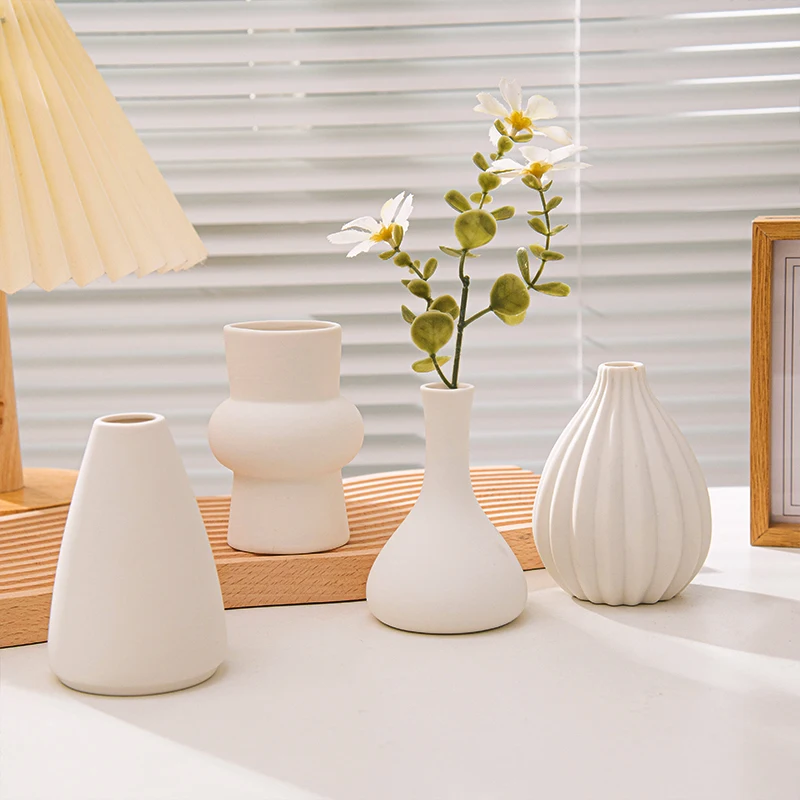 Nordic White Ceramic Vases 2