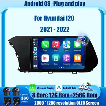 Android 16 Auto Per Hyundai I20 2021 - 2022 Autoradio di Navigazione GPS Lettore Video Multimediale Stereo Senza Fili Carplay 360 Macchina Fotografica