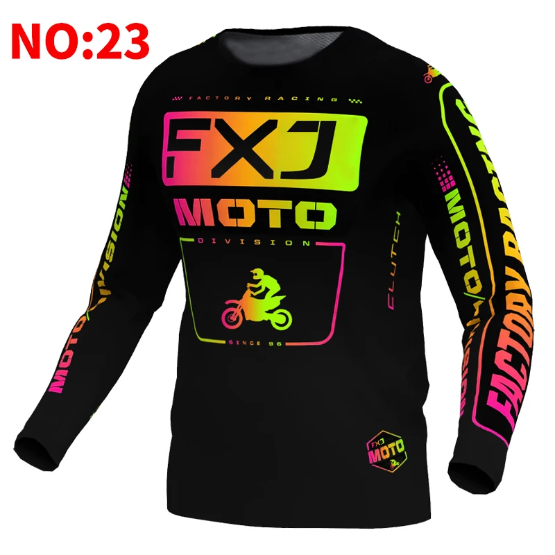 FXJ 어린이 모토크로스 저지 오프로드 mx 저지 그린 더트 바이크 청소년 성인 레이싱 엔듀로 MTB 오토바이 맞춤형 이름