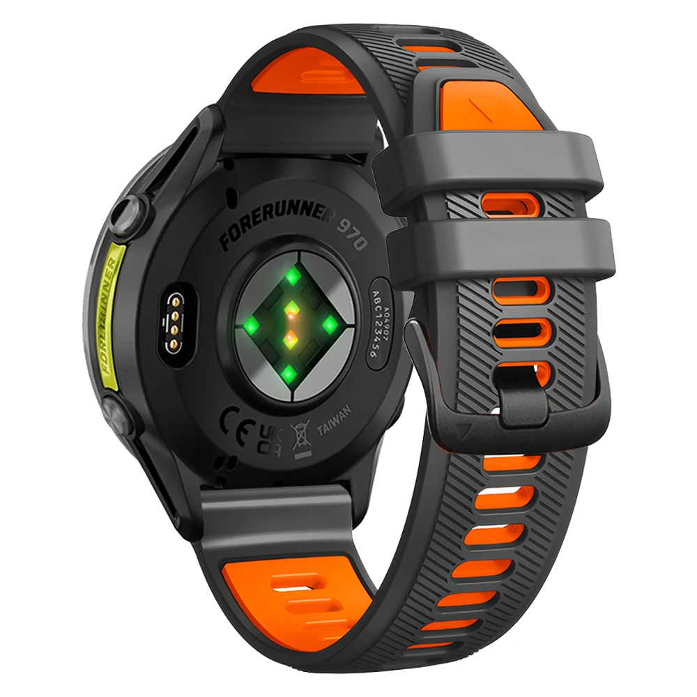 Pulsera Hombre Acero Inoxidable Correa De Silicona Para Garmin Forerunner  970 22mm Ajustable Con Cierre Acero Garmin Reloj Mujer