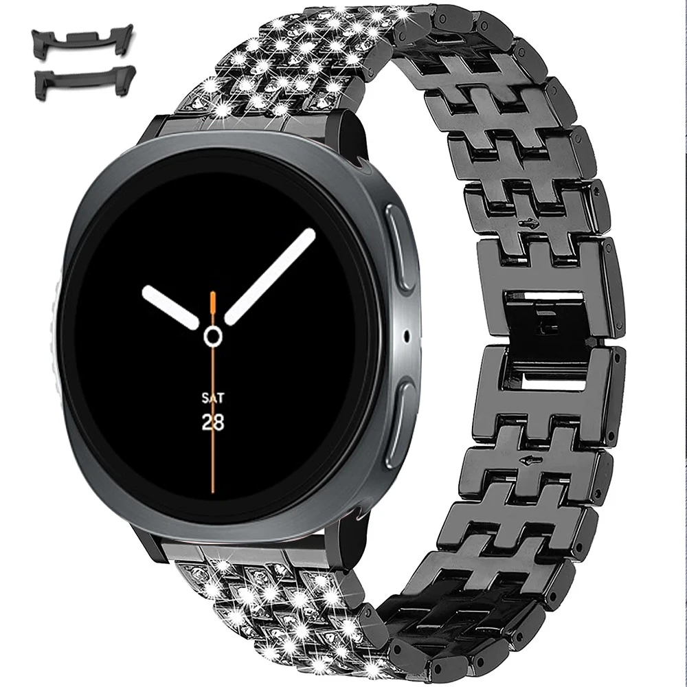 Elegant Diamond Band: Sturdy Stainless Steel Bracelet