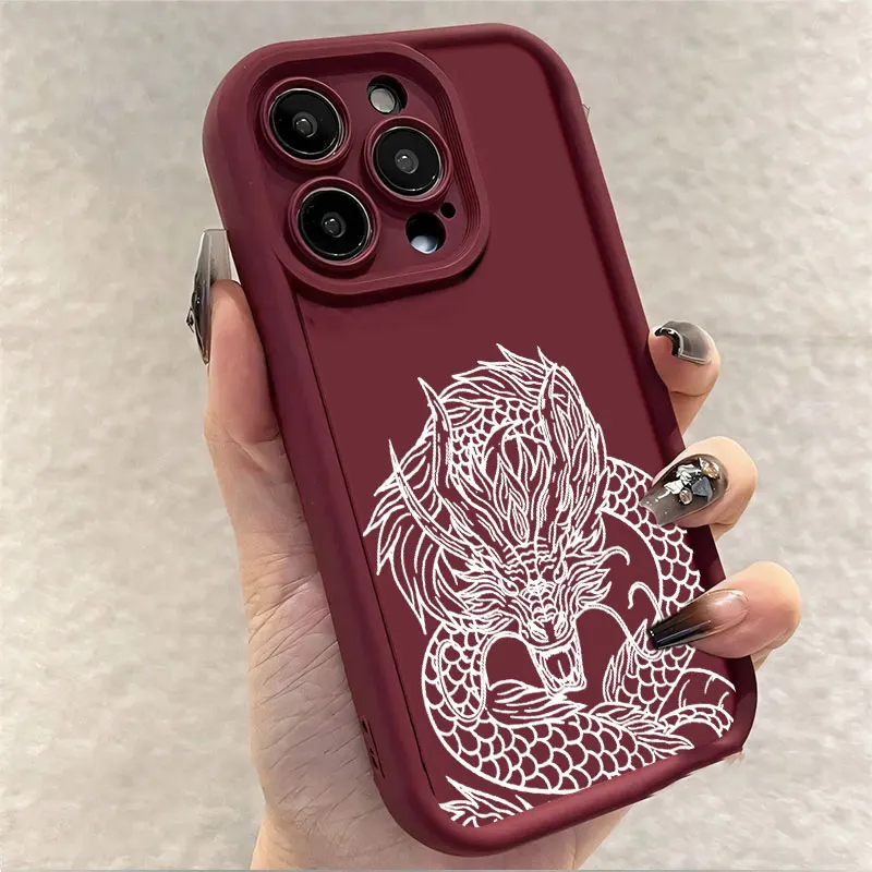 Shockproof Silicone Soft Chinese Dragon Phone Case