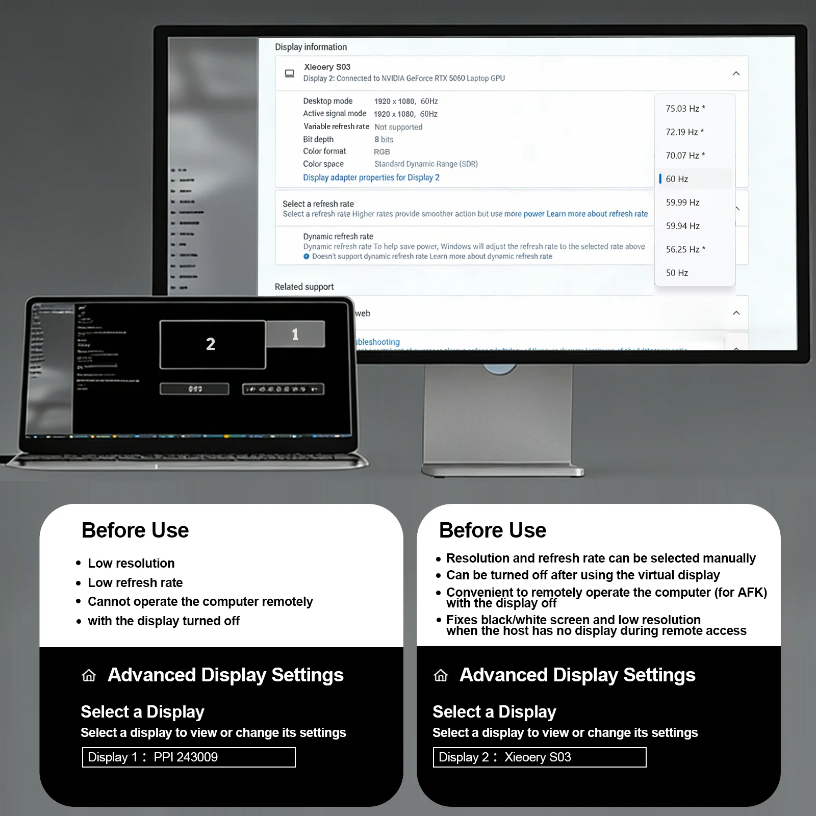 Advanced HDMI EDID Emulator 1920×1080 60Hz - Wide-Resolution Display Adapter for Remote Desktop and Multi-Monitor Solutions