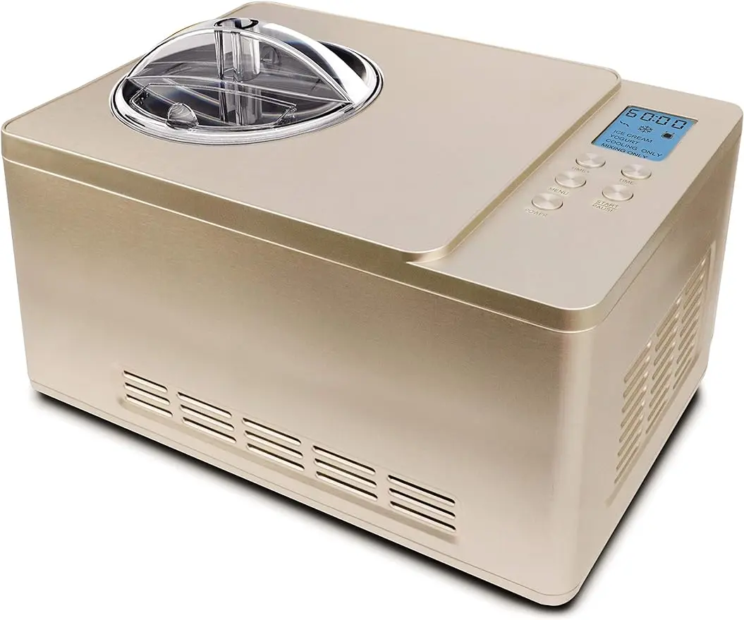 

Whynter ICM-220CGY Automatic Ice Cream Maker 2 Quart Capacity Stainless Steel Bowl & Yogurt Function in Champagne Gold,