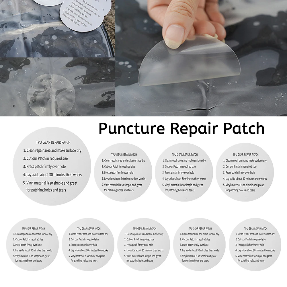 Round Puncture Repair Patch Heat Resistant Inflatable Repair Patches Waterproof Pool Puncture Patch for Inflating Air Bed