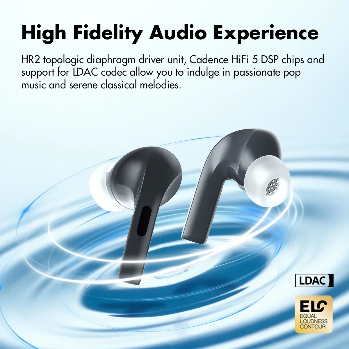 ROSESELSA EARFREE I5 Wireless HiFi TWS Bluetooth 5.3 Earbuds Hybrid Active Noise Cancellation IPX5 LDAC 2